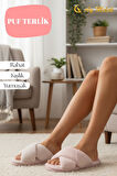 Kadın Ev Terliği Peluş Çapraz Yumuşak Tabanlı, Kaymaz, Kışlık Terlik