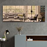 Ayna | Bronz Ayna | Güneş Desen Kanallı | 130cm X 50cm
