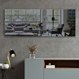 Ayna | Füme Ayna | Güneş Desen Kanallı | 130cm X 50cm