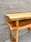 80x38x77 cm Aynalı Masif Kayın Dresuar – Modern İskandinav Antre Konsolu & Makyaj Masası (Maun)