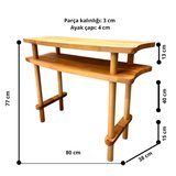 80x38x77 cm Aynalı Masif Kayın Dresuar – Modern İskandinav Antre Konsolu & Makyaj Masası (Pelesenk)