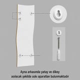 Modern Dalgalı MDF çerçeve Boy Aynası 40x120 cm – Organik Formlu Beyaz Minimalist Dekoratif Duvar Aynası 2026 Trend