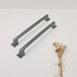 Ay-Az Kulp Kürdevan 160MM Modern Şık Metal Füme Mutfak Banyo Dolap Çekmece Kulpu
