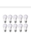 İvovo 9W E27 Duy LED Ampul Beyaz Renk 6500 Kelvin 850 Lümen 10 Adet