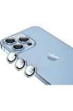İphone 13 Pro Ve 13 Pro Max Mavi (Sierra Blue) Uyumlu Swarovski Taşlı Kamera Lens Koruyucu Cam