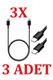 Samsung (EP-DN980) Usb-C To Usb-C (5A) 45W Hızlı Şarj ve Data Kablosu 1 Metre Siyah 3 Adet