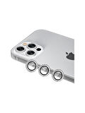 İphone 12 Pro Max Silver Uyumlu Swarovski Taşlı Kamera Lens Koruyucu Cam