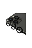 İphone 13 Pro Ve 13 Pro Max Siyah Uyumlu Kamera Lens Koruyucu Cam