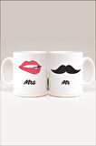 Çiftlere Özel Mrs&mr 1 Baskılı 2'li Kupa Set