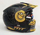 Mt Streetfighter SV Aztec B3 Çene Çıkarılabilir Mat Siyah - SarıL