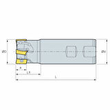 Mertsan Saplı Tarama Freze Kafası D017-2, 17X90 mm Takım Ölçüsü, (2 Adet APKT 0903 Kesici Uç kullanır) - 1 Adet