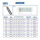 Mertsan Saplı Tarama Freze Kafası D025-2, 25X120 mm Takım Ölçüsü, (2 Adet RDMT 10 Kesici Uç kullanır) - 1 Adet