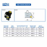 Mertsan Yüzey Tarama Başlığı D050-3 - 50X40 mm Takım Ölçüsü, 3 Adet TPKN 16 Kesici Uç kullanır