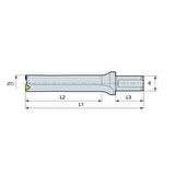 Mertsan Takma Uçlu Matkap 2-D U-Drill 024-2D - 24mm Takım Çapı, VCMX4 Kesici Uç - 1 Adet
