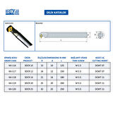Mertsan Torna Delik Kateri SDCR 16 - 16X180 mm Takım Ölçüsü, 90° Derece, DCMT 11 Kesici Uç Kullanır.
