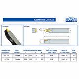 Mertsan Yüzey İşleme Torna Kateri SVVBN - 25X25 mm, 72,5° Derece, VBMT 16 Kesici Uç Kullanır.