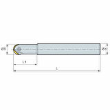 Mertsan Küresel Saplı Tarama Freze Kafası D016, 16X180 mm Takım Ölçüsü, WPR 16 Kesici Uç kullanır.