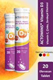 ACTOMINS® Vitamin D3 20 Efervesan Tablet |  Vit D3, Vit C, Çinko, Zerdeçal İçeren Takviye Edici Gıda