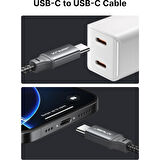 Jsaux 100W Süper Hızlı Usb C - Usb C Kablosu Type-C Hızlı Şarj Kablosu CC005013G
