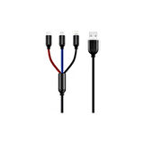 Adaman 3in1 Lightning iPhone Uyumlu , Micro , Type-C Şarj Kablosu 3A 1,2 Metre Şarj Aleti Kablosu