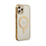 Adaman iPhone 13 Pro Max Kılıf Magsafe Uyumlu Lazer Silikon Kılıf - Gold