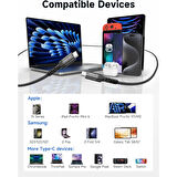 Jsaux Usb C - Usb C Kablosu 100WATT 5 Amper Type-C Süper Hızlı Şarj ve Data Kablosu