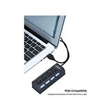 Adaman Siyah USB 2.0 Yd-76 4 Portlu Çoğaltıcı Bilgisayar Adaptör Şartelli