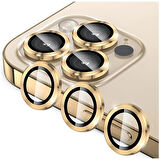 Adaman iPhone 12 Pro Max  Uyumlu Kamera Mercek Lens Için Koruyucu - Gold Renk