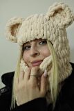 Hayvan Figürlü Şapka Puffy Bere Kar Maskesi Kayak&Snowboard Balaclava Örgü Bere Örgü Şapka