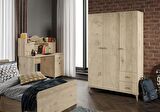 Akasya Modern Genç Odası Takımı Meşe - 4 Parçalı Ve Tamamı 1. Kalite Mdf