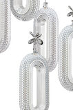 Led Alfa 5'li Gümüş 3 Renk Ledli Kristal Taşlı Modern Led Avize