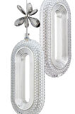 Led Alfa 2'li Gümüş 3 Renk Ledli Kristal Taşlı Modern Led Avize