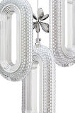 Led Alfa 3'lü Gümüş Kumandalı 3 Renk Ledli Kristal Taşlı Modern Led Avize