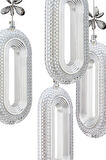 Nova Lighting Alfa 4'lü Gümüş 3 Renk Ledli Kristal Taşlı Modern Led Avize