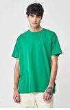 Erkek 24/1 Düz A Kalite Oversize T-shirt - Yeşil