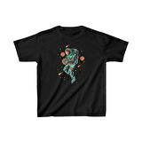 Unisex Çocuk Baskılı T-Shirt - Siyah