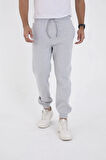 Unisex Kışlık Üç İplik Lastikli Eşofman Pantolon - Gri