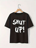 20/1 Penye Compack Baskılı Oversize Bisiklet Yaka m Kısa Kol Yazlık T-shirt - Siyah