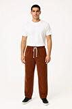 Erkek Fitilli Kadife Cepli Buggy Pantolon Oversize Rahat Kalıp - Kahverengi