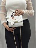 Beyaz cilt zoje çanta