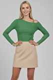 Tek Omuz İpli Bluz Yeşil T4328