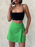 Kuş gözü şort etek yeşil s25819