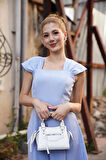 U yaka prenses elbise mavi s255101