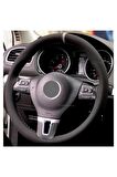 Vw Golf 8 Uyumlu Dikmeli Direksiyon Kılıfı Alkantara Gri Yüzüklü