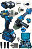Lieber German Alman ,92 Vf 10 Ah Brushless Kömürsüz Motor Şarlı Taşlama + Akülü Bijon Somun Sökme Sıkma Makinası Alman 2Lİ Set