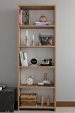 Alpa Ev Mobilya 5 Raflı Kitaplık, Modern Çok Amaçlı Ahşap Ofis – Salon – Mutfak Rafı ,Dolap