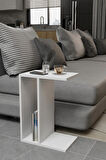 Alpa Ev Mobilya C Tasarım Koltuk Yanı Sehpa – Kitaplıklı, Modern Laptop & Kahve Sehpası, 45x65 cm
