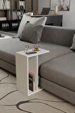 Alpa Ev Mobilya C Tasarım Koltuk Yanı Sehpa – Kitaplıklı, Modern Laptop & Kahve Sehpası, 45x65 cm