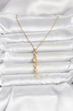 316L Çelik Gold Renk Deniz Temalı Y Model Zirkon Taşlı Kadın Kolye
