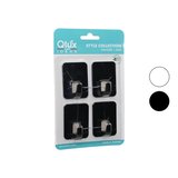 4PCS CLOUD ASKI NO-2 SİYAH - BEYAZ PLASTİK YAPIŞKANLI MONTAJ